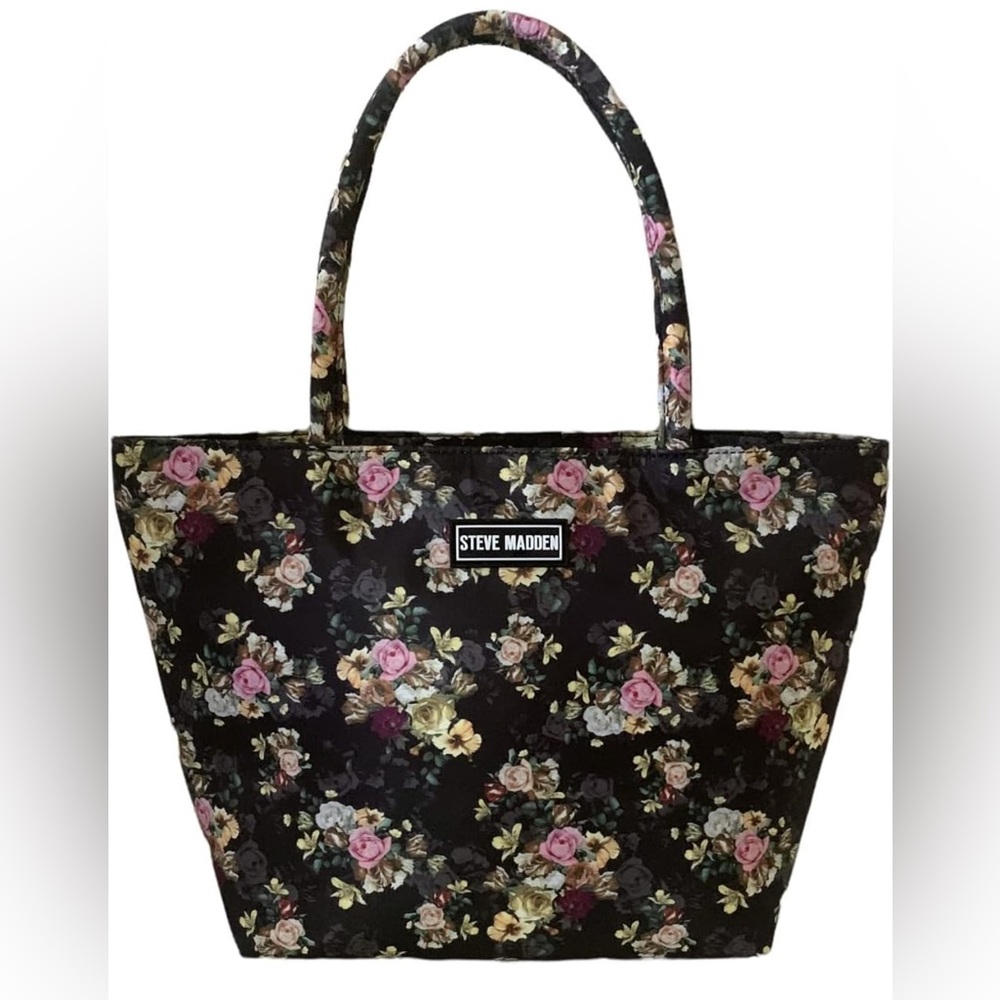 Steve Madden - Black Floral Lunch Tote | Insulated
